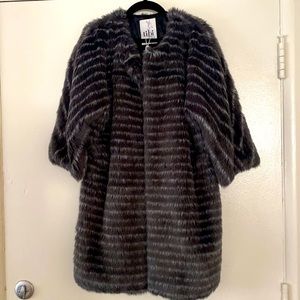 Tibi Jackets & Coats Tibi Faux Fur Striped Jacket Size S